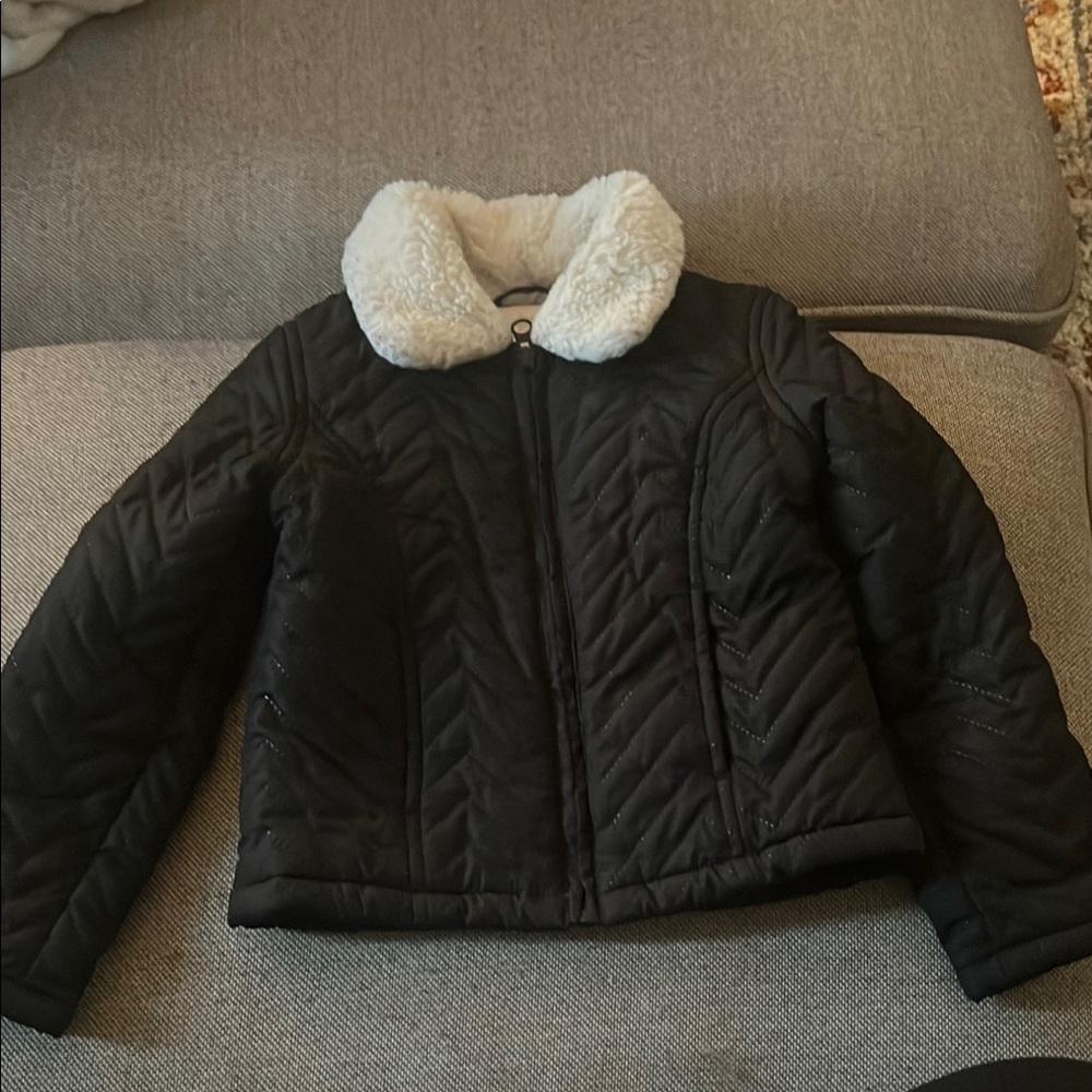 Gymboree Black Jacket with White Faux Fur
